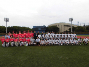 Both Japanese and Russians with Mr. S. Koizumi at Yokosuka Stadium